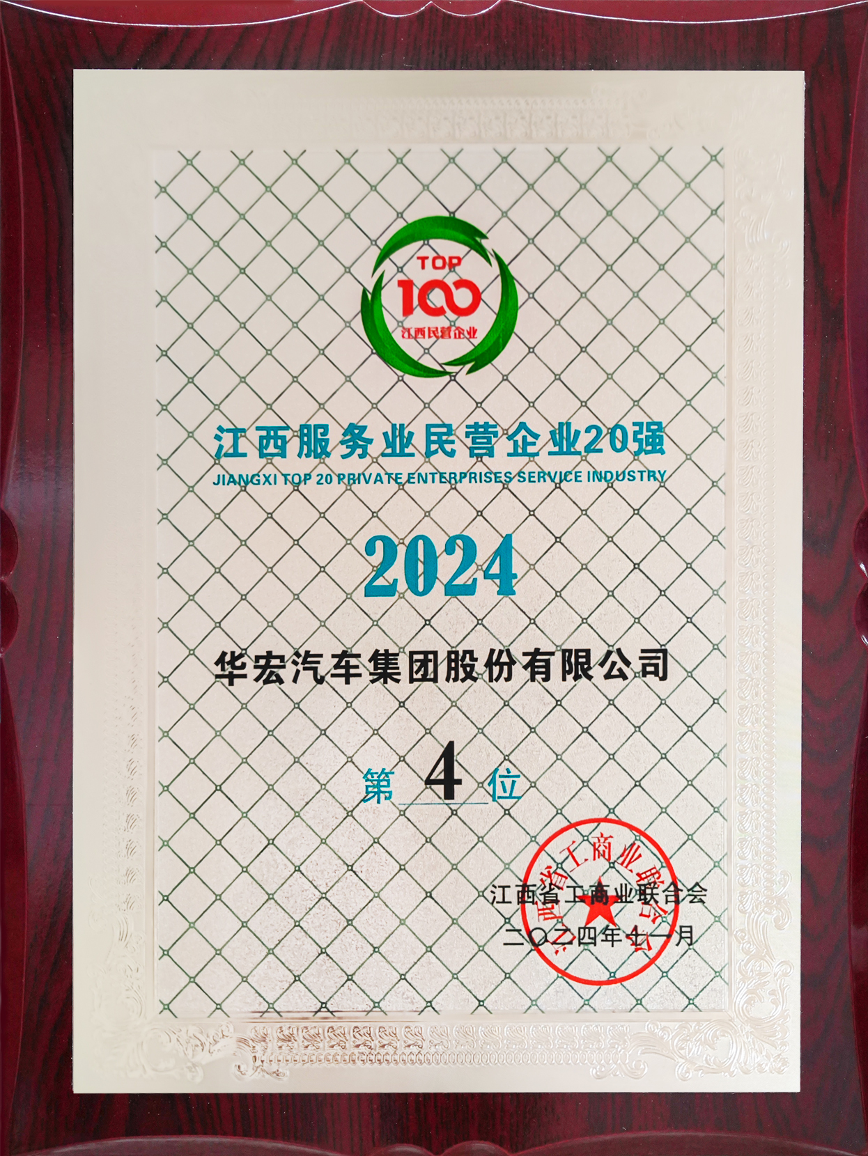 2024江西服務(wù)業(yè)民營企業(yè)20強第4位